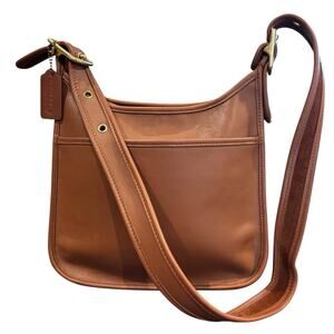 Vintage Coach 9966 Legacy Zip Bag Crossbody Shoulder Bag British Tan Leather USA